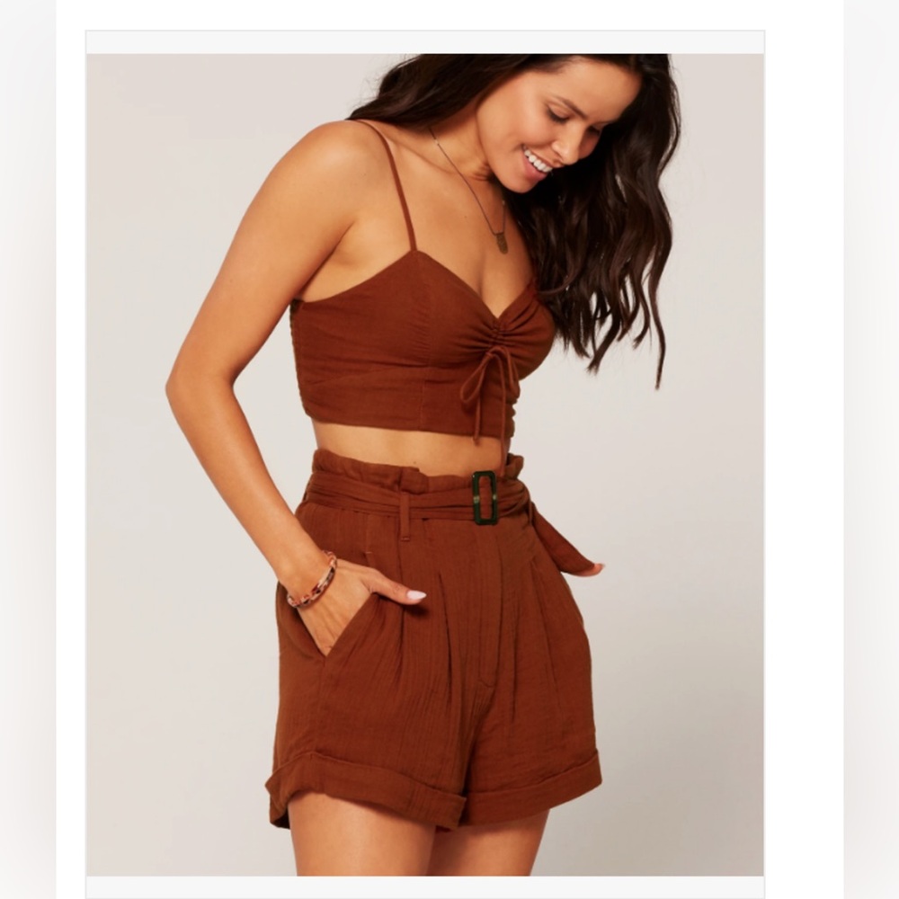 L Space Aidan Shorts, Size Medium, Tobacco color